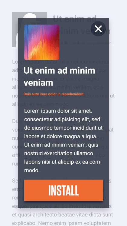 popup ad format