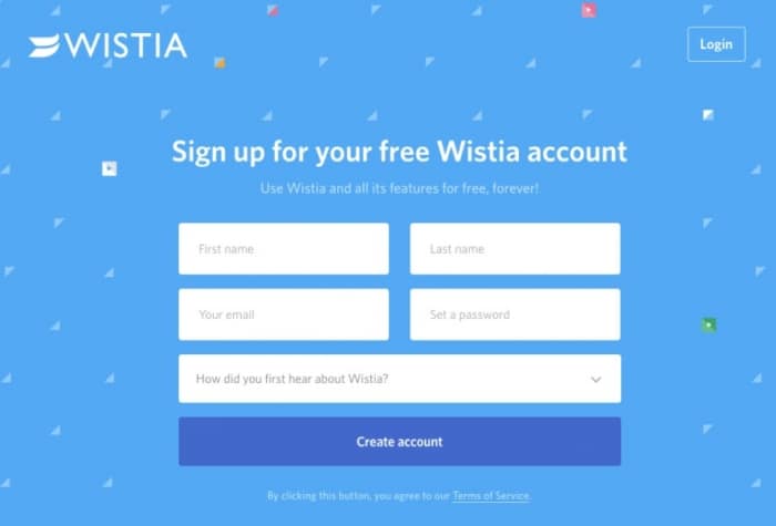 wistia landing page