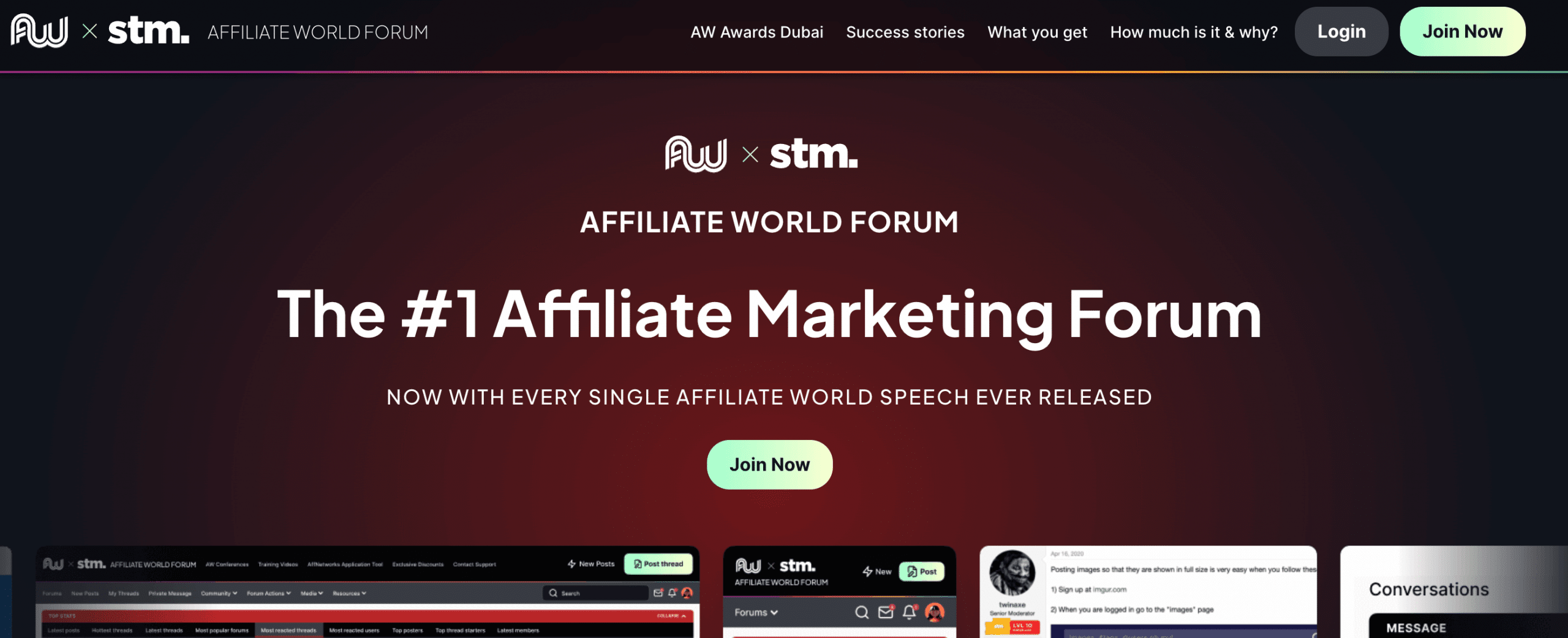 affiliate world forum homepage