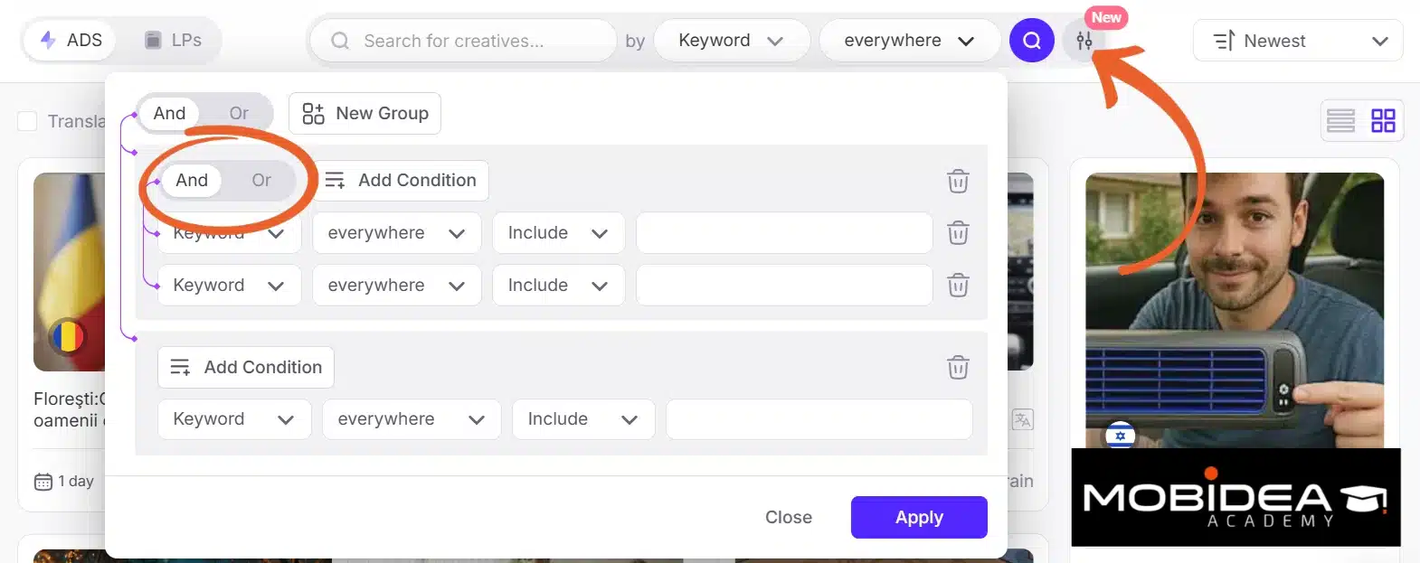 adplexity review advanced search