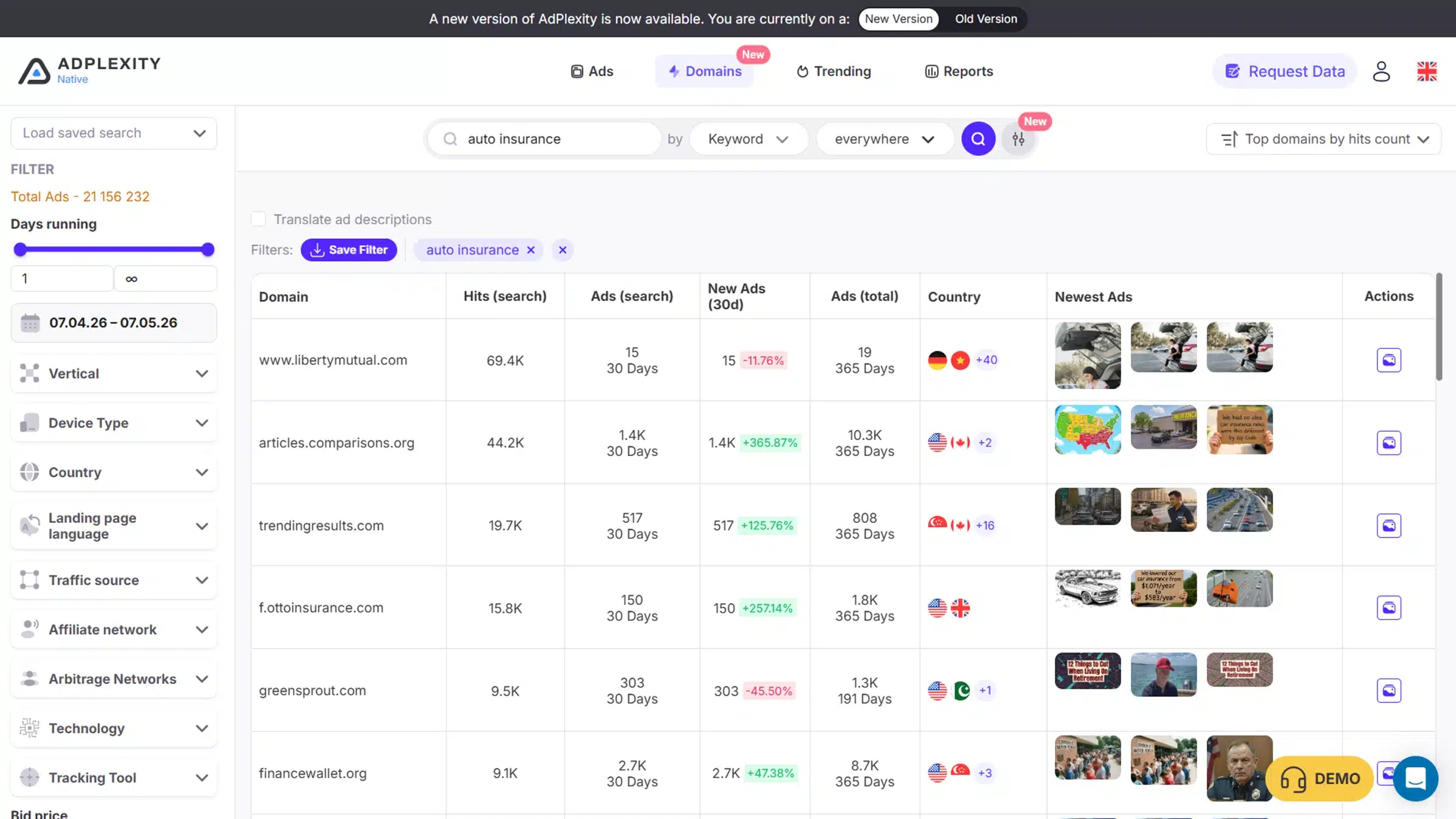 adplexity review domains feature