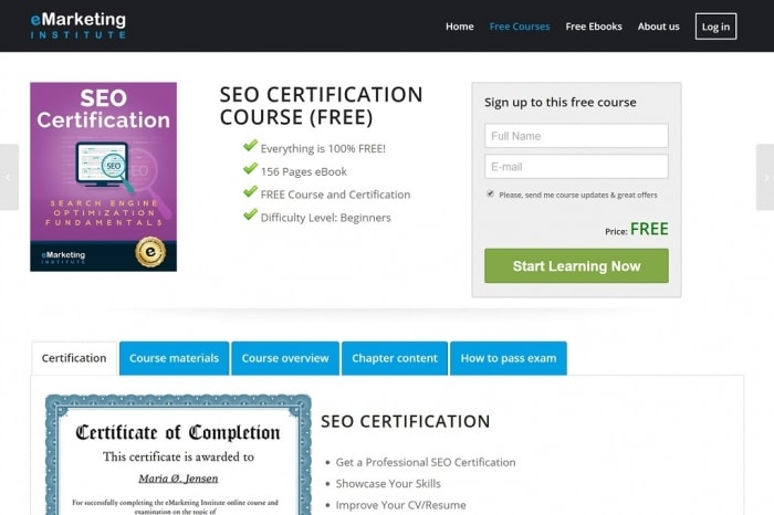 emarketing seo course